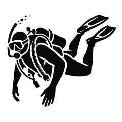 Fototapeta premium Scuba Diving Silhouette