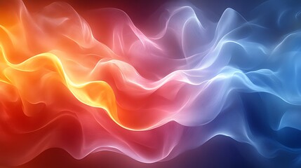 Obraz premium Abstract background with flowing red, orange, and blue smoke.