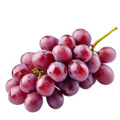 red grapes bunch isolated on white background. Generative AI