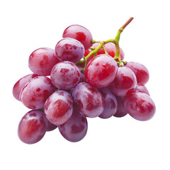 red grapes bunch isolated on white background. Generative AI