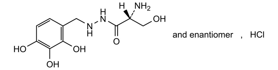 Chemical structure of Benserazide hydrochloride, drug substance