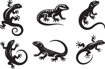 Lizard silhouette vector illustration design and templates