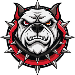 Aggressive Bulldog Mascot with Spiked Collar