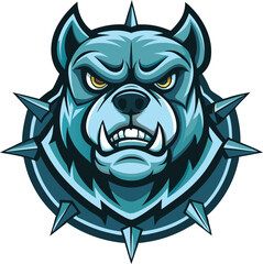 Obraz premium Aggressive Blue Pitbull Mascot Logo Design