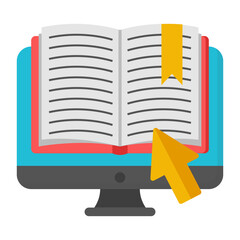 A beautiful design icon of online book 

