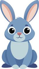 Cute Gray Rabbit Cartoon Illustration