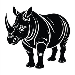Obraz premium Rhinoceros silhouette vector