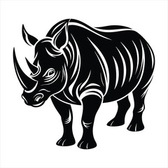 Obraz premium Rhinoceros silhouette vector