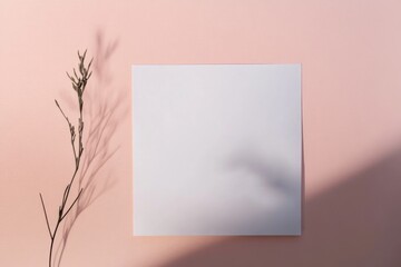 Minimalistic A4 Paper Mockup on Soft Pink Background with Subtle Shadow Play for Design Projects and Posters