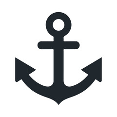 Black silhouette heavy steel anchor vector icon design