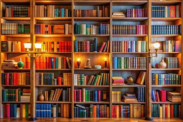 A beautifully organized bookshelf celebrating a passion for reading, knowledge, and the joyous essence of literature, creating a warm and inviting atmosphere for all.