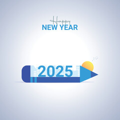 Happy new year creative concept. conceptual ads for new year. 3D Illustration.
