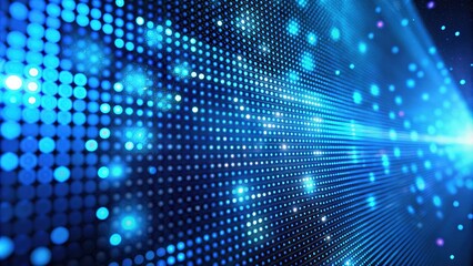Obraz premium A modern blue technology dots background perfect for digital innovation, futuristic concepts, and graphic projects, enhancing presentations with a sleek and contemporary design aesthetic.