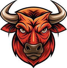 Fototapeta premium Angry Bull Mascot Illustration Design