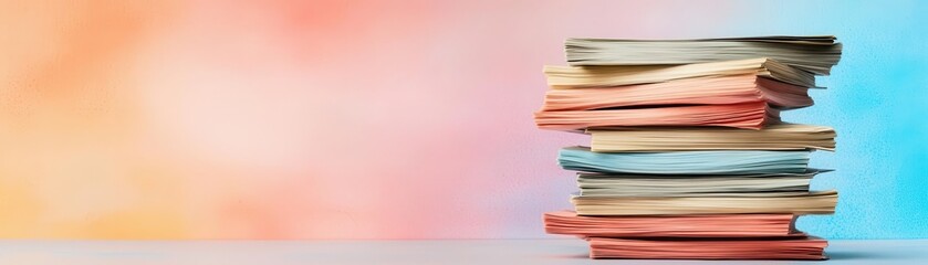 Stacks of cash divided into budget categories, financial planning, Watercolor style