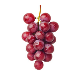 red grapes bunch isolated on white background. Generative AI