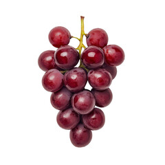 Fototapeta premium red grapes bunch isolated on white background. Generative AI