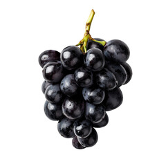 Black grapes bunch isolated on white background. Generative AI