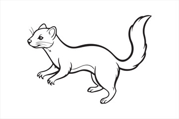 Fototapeta premium Isolated Pine Marten Silhouette Vector for Apparel, Hoodies, and Printable Graphics