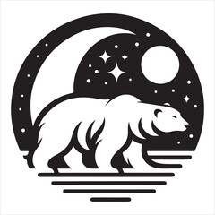 Illustrator animal image of a bear silhouette logoModern bear icon for web and graphic design