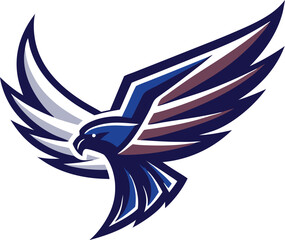 Blue and Red Falcon Logo Design Illustration