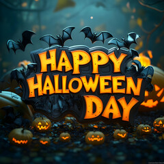 Fototapeta premium Glowing Halloween lettering background for Halloween party celebration Halloween party