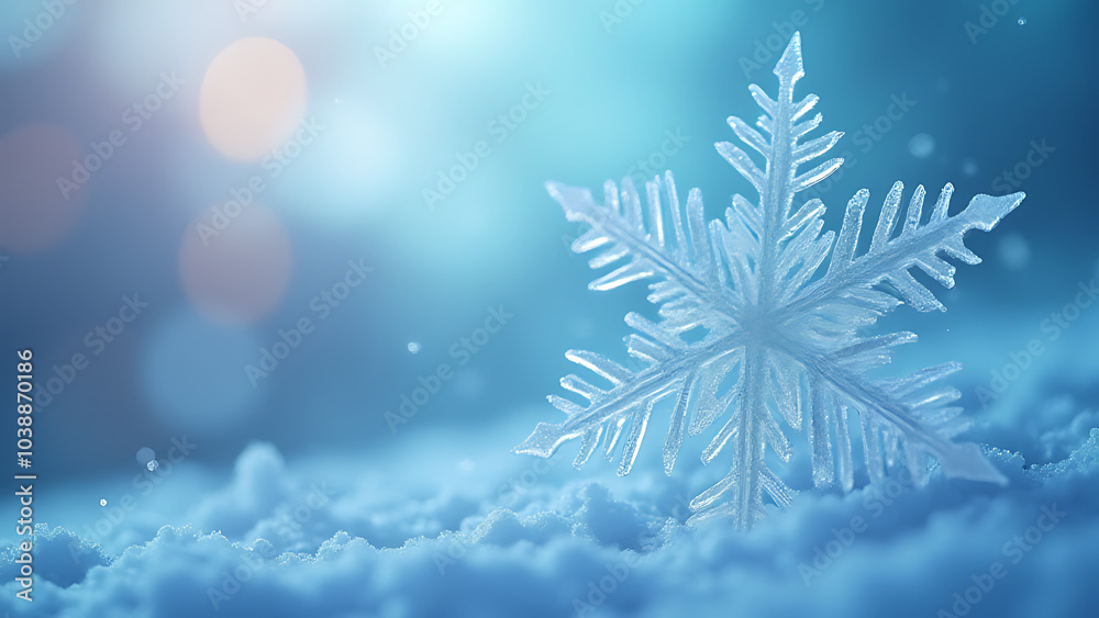 Poster minimalist flat holographic snowflake design promotes winter sports activities in clean backgrounds 