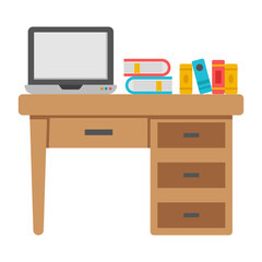 A beautiful design icon of study table

