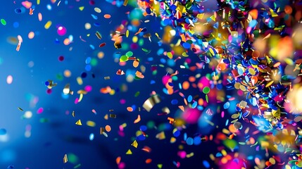 Vibrant Bokeh Lights and Glittering Particles in Abstract Scenes of Blue and Colorful Designs