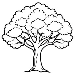 Elegant oak tree silhouette vector art illustration, perfect for luxury brand designs and high-end printable graphics. Ideal for nature-inspired, timeless d&eacute;cor.
