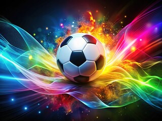 Fototapeta premium Immerse yourself in a vibrant, dynamic soccer abstract background, perfect for sports concepts and creative projects, featuring striking colors and engaging patterns to inspire creativity.