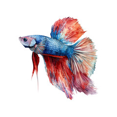 betta fish vector illustration in watercolor style