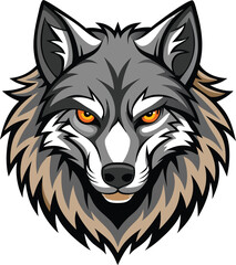 Fototapeta premium Gray Wolf Head Mascot Illustration Design