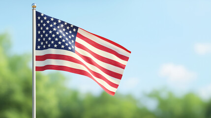 American Flag at Veterans Day Memorial