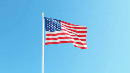 Fototapeta premium American Flag Flying High During Veterans Day Celebrations