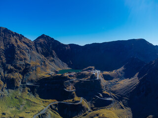 Landscape of the Fagaras mountains seen from the road Transfagarasan - Romania