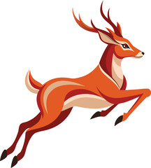 Leaping Antelope Silhouette Wildlife Art Design