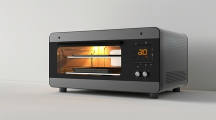 Fototapeta premium Smart countertop oven with digital display isolated on white background