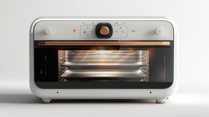 Fototapeta premium Smart countertop oven with digital display isolated on white background