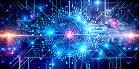 Obraz premium Abstract digital background. Can be used for technological processes, neural networks and AI, digital storages, sound and graphic forms, science, education, etc.