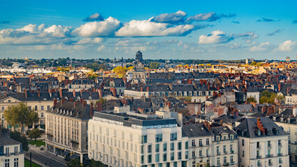 Fototapeta premium Nantes city on Loire River in west part of France close to atlantic ocean