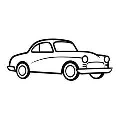 Automobile car line art old vector.