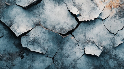 Obraz premium A close-up of cracked, weathered concrete surface highlighting texture and age in natural light