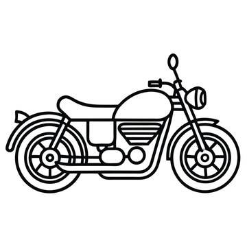 recommend clip art: Old Motorcycle line art vector.