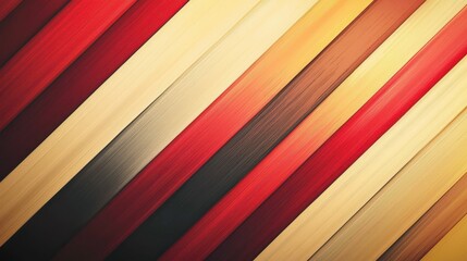 Obraz premium A vibrant abstract image featuring diagonal stripes in shades of red, gold, and brown, creating a warm and inviting atmosphere.