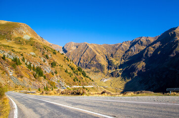 Landscape with Fagaras mountains on the Transfagarasan road - Romania