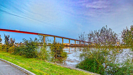 Nantes city on Loire River in west part of France close to atlantic ocean