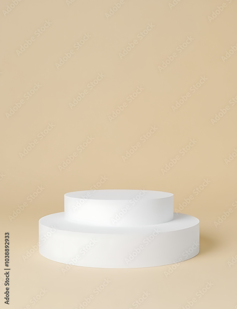Poster white podium display with beige background suits modern design presentations perfectly every time.