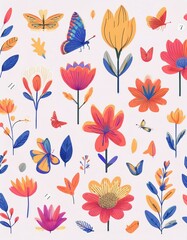 Flowers - Doodle Style Set