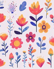 Flowers - Doodle Style Set